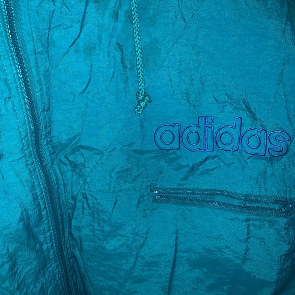 Vintage Adidas Windbreaker Men’s L Teal/Royal Blue - Picture 14 of 16